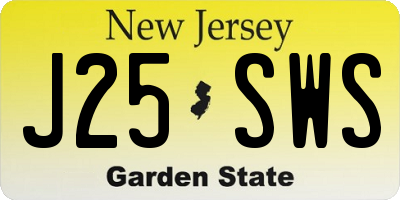 NJ license plate J25SWS