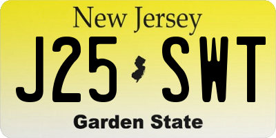 NJ license plate J25SWT