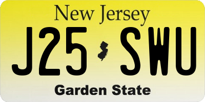 NJ license plate J25SWU