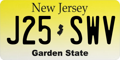 NJ license plate J25SWV