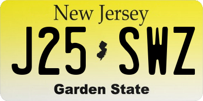 NJ license plate J25SWZ
