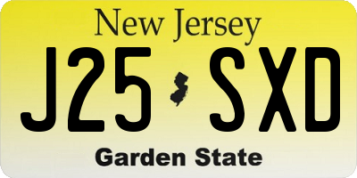 NJ license plate J25SXD