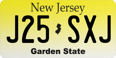 NJ license plate J25SXJ