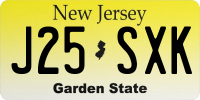 NJ license plate J25SXK