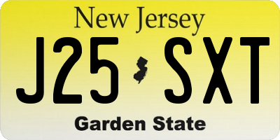 NJ license plate J25SXT