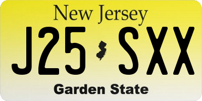 NJ license plate J25SXX