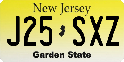 NJ license plate J25SXZ