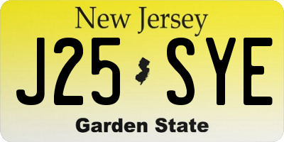 NJ license plate J25SYE
