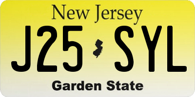 NJ license plate J25SYL