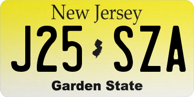 NJ license plate J25SZA