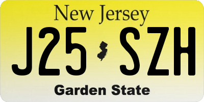 NJ license plate J25SZH