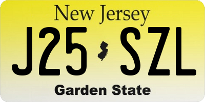 NJ license plate J25SZL