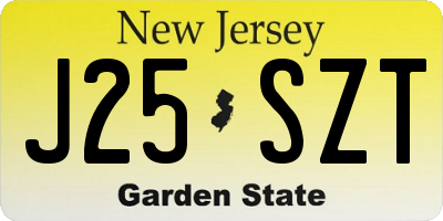 NJ license plate J25SZT