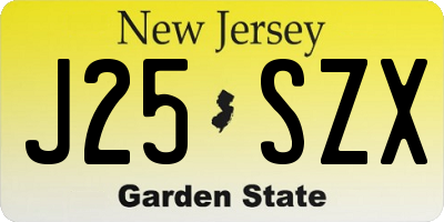 NJ license plate J25SZX
