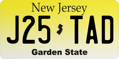 NJ license plate J25TAD