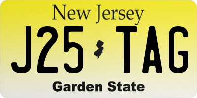 NJ license plate J25TAG