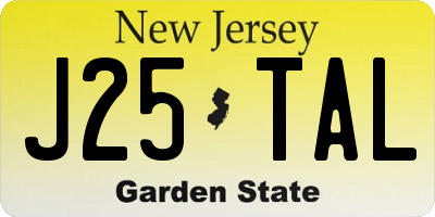 NJ license plate J25TAL