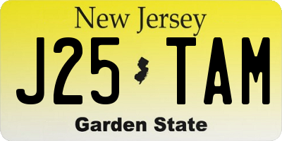 NJ license plate J25TAM