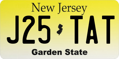 NJ license plate J25TAT