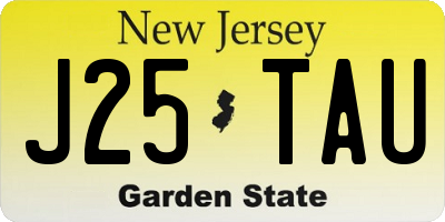 NJ license plate J25TAU