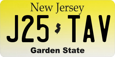 NJ license plate J25TAV