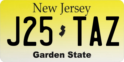 NJ license plate J25TAZ