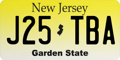 NJ license plate J25TBA