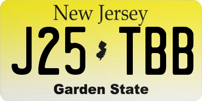 NJ license plate J25TBB