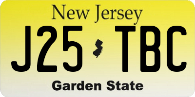 NJ license plate J25TBC