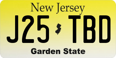 NJ license plate J25TBD