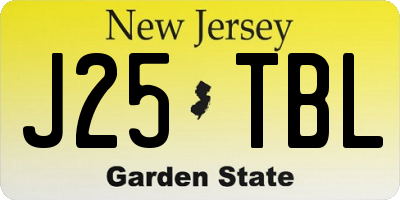 NJ license plate J25TBL