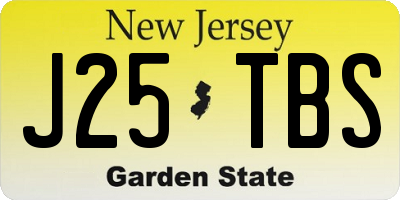NJ license plate J25TBS