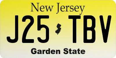 NJ license plate J25TBV