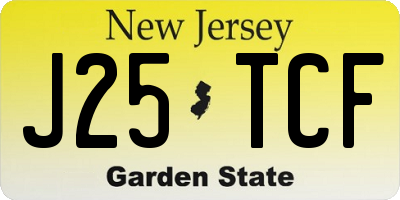 NJ license plate J25TCF
