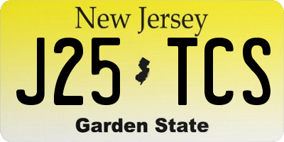 NJ license plate J25TCS