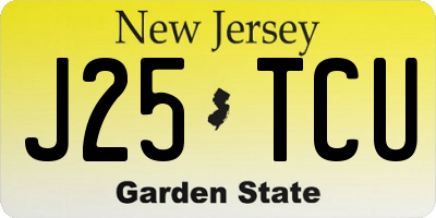 NJ license plate J25TCU