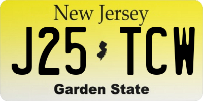 NJ license plate J25TCW