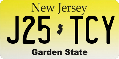 NJ license plate J25TCY