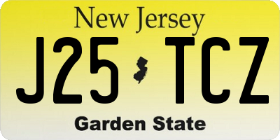 NJ license plate J25TCZ