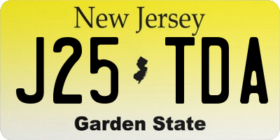 NJ license plate J25TDA