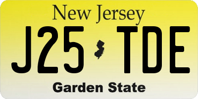 NJ license plate J25TDE