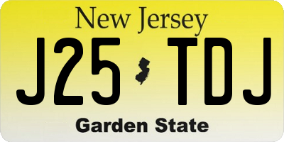 NJ license plate J25TDJ