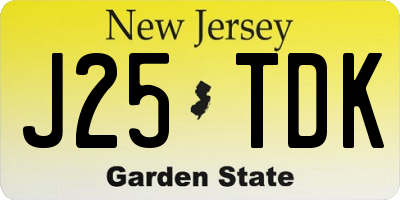 NJ license plate J25TDK
