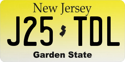 NJ license plate J25TDL