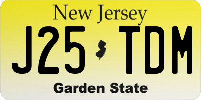 NJ license plate J25TDM