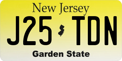 NJ license plate J25TDN