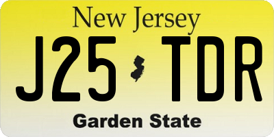 NJ license plate J25TDR