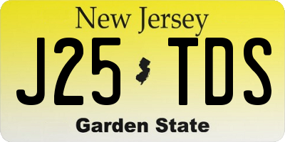 NJ license plate J25TDS
