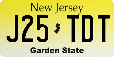 NJ license plate J25TDT