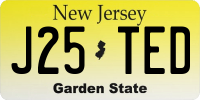 NJ license plate J25TED